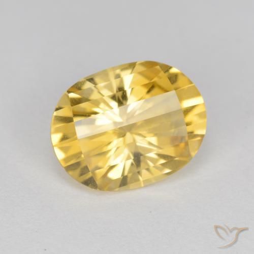 2.22 ct Golden Citrine Stone, Natural Citrine in Oval Bar Cut Shape for Sale