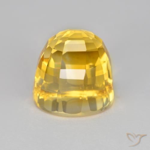 3.06 ct Golden Citrine Stone, Natural Citrine in Bullet Shape Checkerboard Shape for Sale