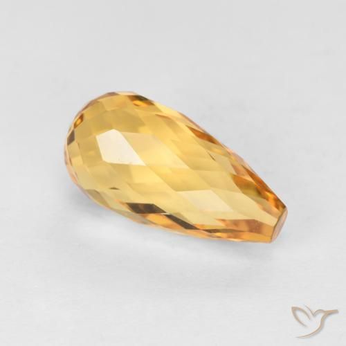 2.99 ct Golden Citrine Stone, Natural Citrine in Briolette Shape for Sale