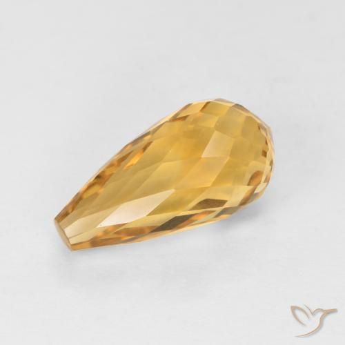 2.74ct Natural Medium Orange Citrine, Briolette, VVS-VS