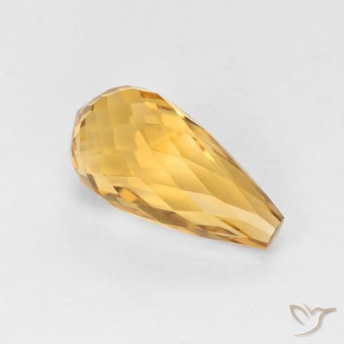 2.74 ct Golden Citrine Stone, Natural Citrine in Briolette Shape for Sale