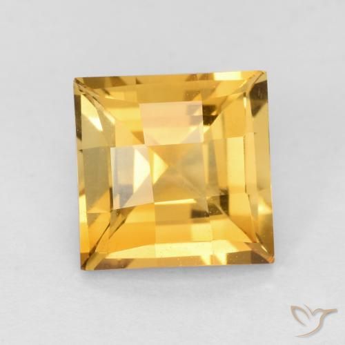 1.72ct Natural Medium Golden Citrine, Square, VVS