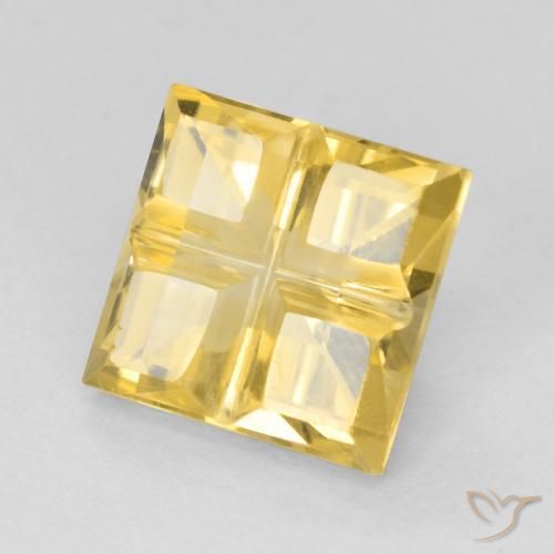 1.82 ct Golden Citrine Stone, Natural Citrine in Square Mixed-Cut Shape for Sale