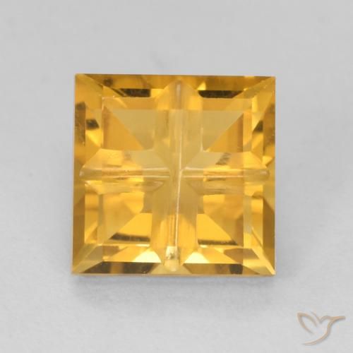 1.67ct Natural Dark Golden Citrine, Square, VS