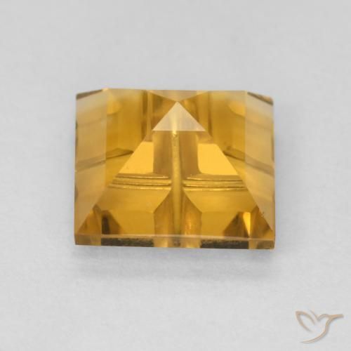 Citrine Gemstone in 7 x 7 mm (calibrated) Size for Sale, Citrine Stone in Dark Golden Color