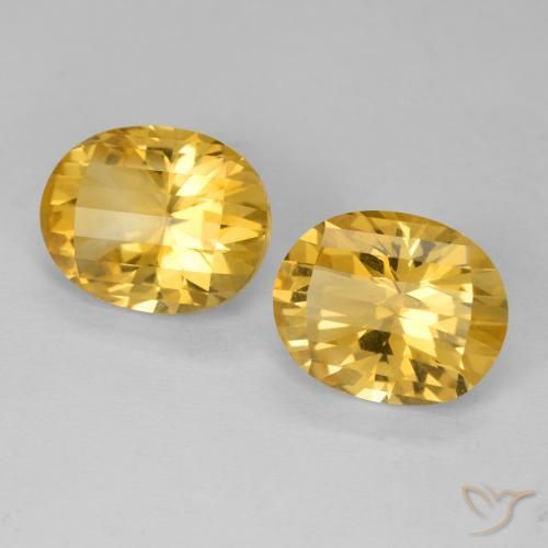 5.07 ctw Golden Citrine Stones, Natural Citrine in Oval Bar Cut Shape for Sale