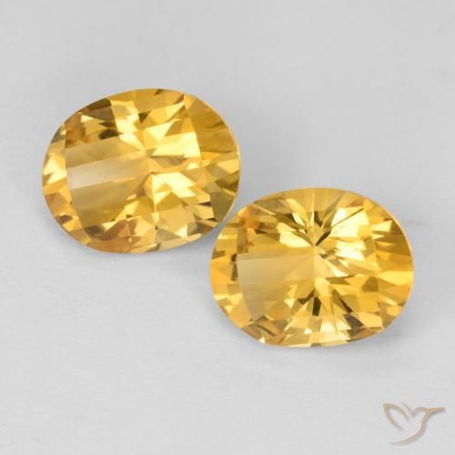 4.82 ctw Golden Citrine Stones, Natural Citrine in Oval Bar Cut Shape for Sale