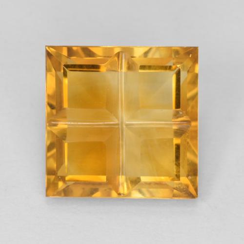 Dark Orange-Gold Citrino Gem - 3.6ct Square Mixed-Cut (ID: 574315)