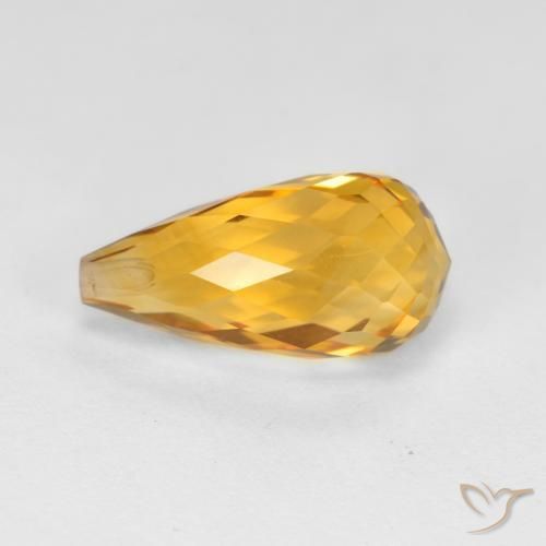 Citrine Gemstone in 14.2 x 7.1 mm Size for Sale, Citrine Stone in Orange-Gold Color