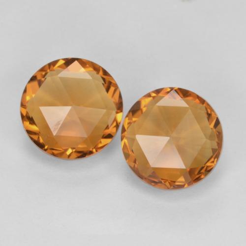 Marrón-oro Citrina Gema - 2ct Corte rosa circular (ambos lados) (ID: 578061)