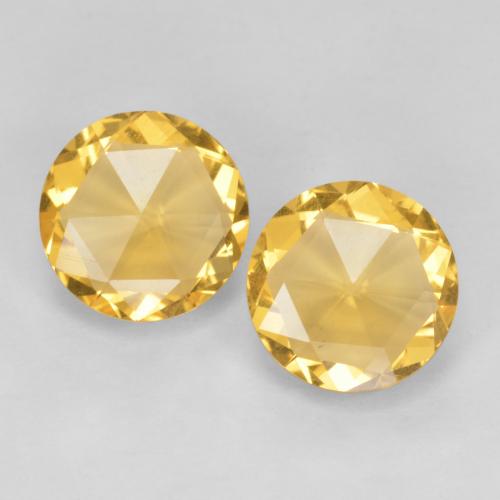 Bright Gold Citrin Edelstein - 1.6ct Round Rose-Cut (double sided) (ID: 578064)