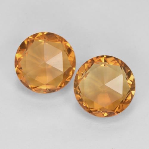 Golden-Brown Citrine Gem - 1.9ct Round Rose-Cut (double sided) (ID: 578065)