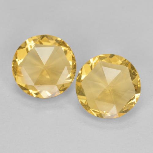 Light Golden Citrine Gem - 1.6ct Round Rose-Cut (double sided) (ID: 578068)