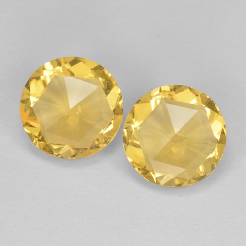 Bright Gold Citrine Gem - 1.6ct Round Rose-Cut (double sided) (ID: 578069)