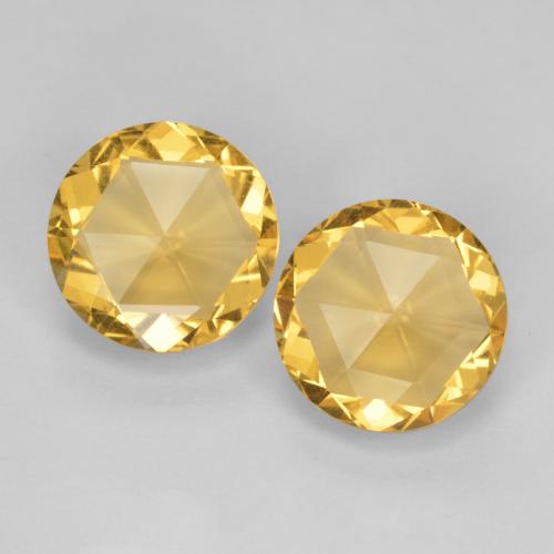 Gold Citrine Gem - 1.6ct Round Rose-Cut (double sided) (ID: 578071)