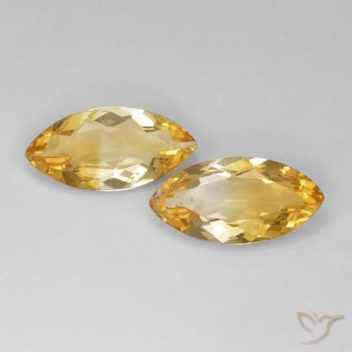 12.07 ct Yellow Citrine, 20.1 x 9.8 mm Marquise Cut From Brazil, Photo A