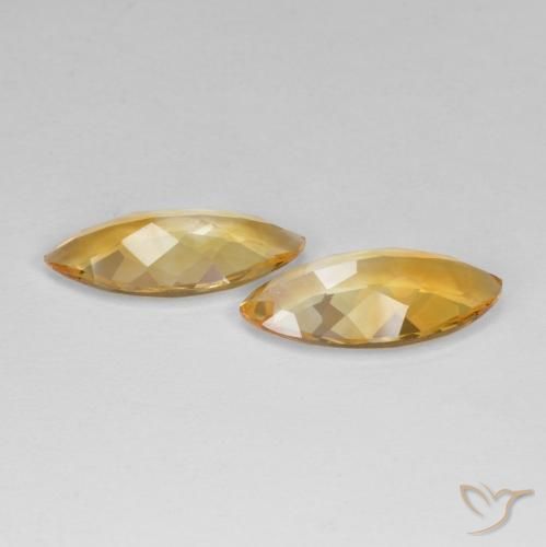 Citrine Gemstones in 20.1 x 9.8 mm Size for Sale, Citrine Stones in Gold Color