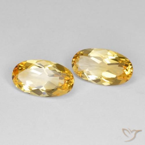 7.02 ctw Golden Citrine Stones, Natural Citrine in Oval Facet Shape for Sale