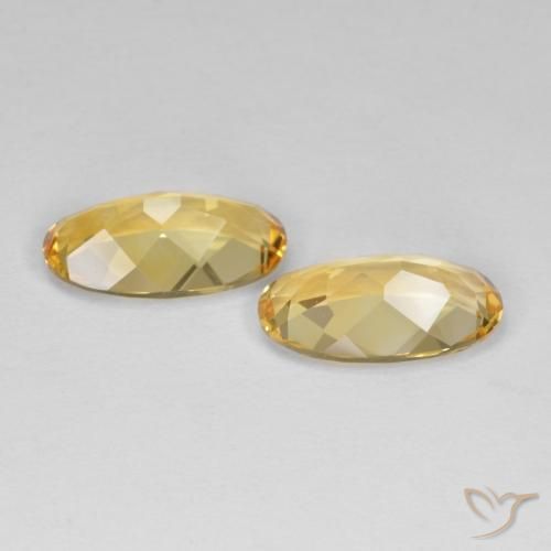 Citrine Gemstones in 14 x 8.1 mm Size for Sale, Citrine Stones in Medium Golden Color