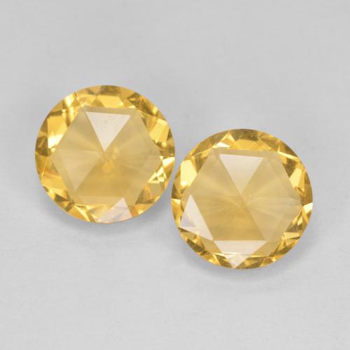 Light Golden Citrine Gem - 1.7ct Round Rose-Cut (double sided) (ID: 578255)