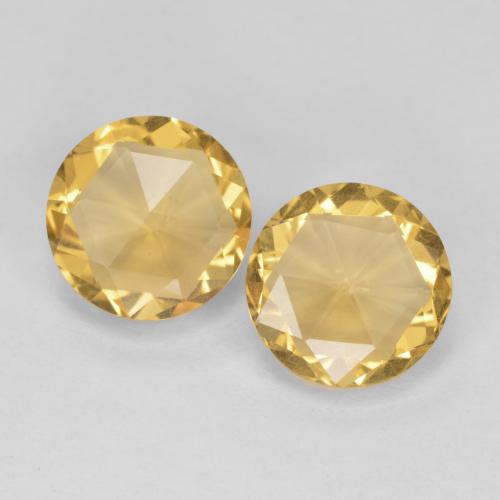 Golden Orange Citrine Gem - 1.6ct Round Rose-Cut (double sided) (ID: 578256)