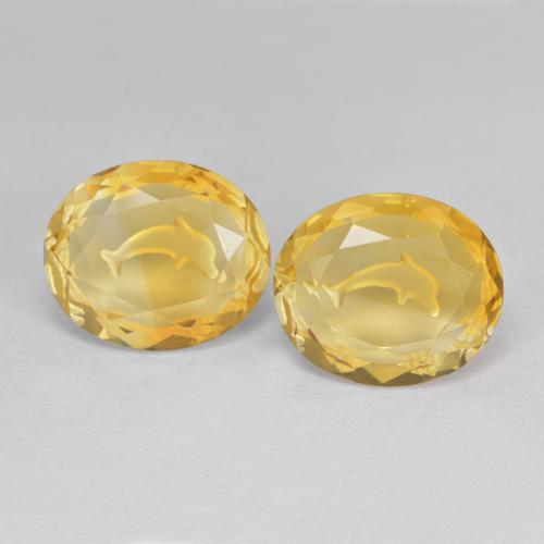 Золотой Цитрин Камень - 4.5ct Огранка Вогнутый Овал (ID: 578258)