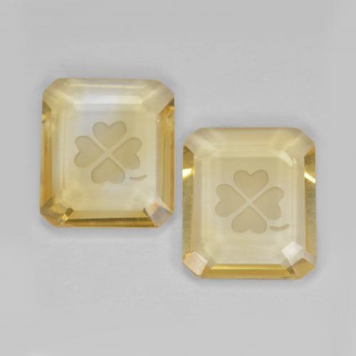 Gold Citrine Gem - 2.8ct Carved Octagon (ID: 578690)