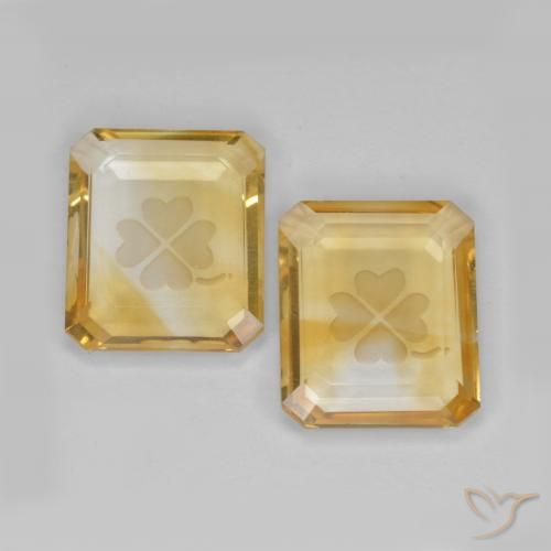 6.86 ct Yellow Citrine, 12 x 10 mm Carved From Brazil, Photo A