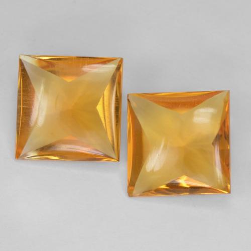 Oro Citrina Gema - 3.4ct Tope de pulido cuadrado (ID: 578701)