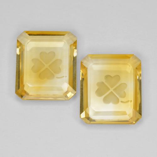 Light Golden-Yellow Citrino Gem - 3.5ct Carved Octagon (ID: 591560)