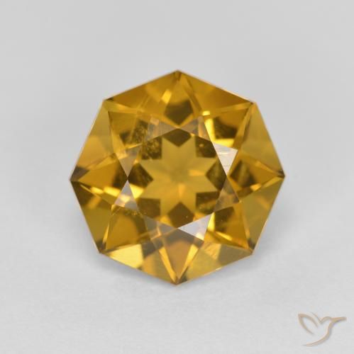 2.78ct Natural Brownish Golden Citrine, Emerald Cut, VS