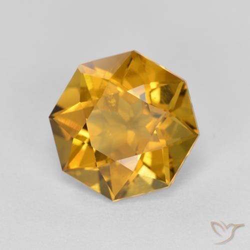2.78 ct Golden Citrine Stone, Natural Citrine in Octagon Facet Shape for Sale