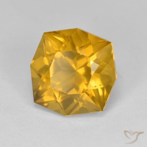 3.72 ct Golden Citrine Stone, Natural Citrine in Fancy Cut Shape for Sale
