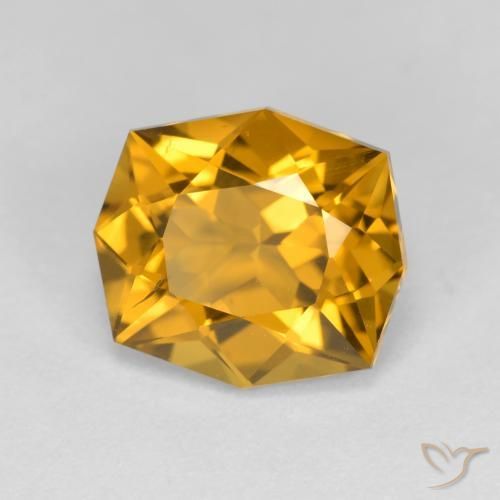 3.34 ct Golden Citrine Stone, Natural Citrine in Fancy Cut Shape for Sale