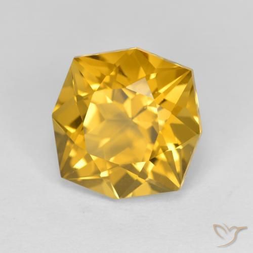 3.97 ct Golden Citrine Stone, Natural Citrine in Fancy Cut Shape for Sale