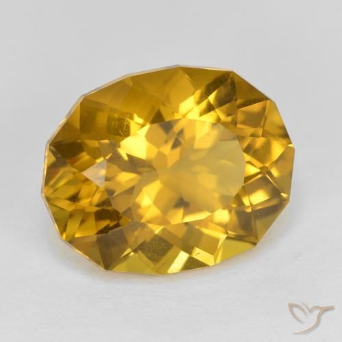 4.09 ct Golden Citrine Stone, Natural Citrine in Fancy Cut Shape for Sale