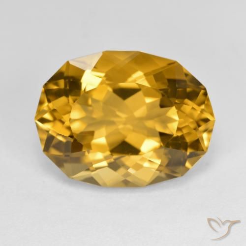 9.6 ct Yellow Citrine, 16 x 12.1 mm Odd Shaped From Brazil, Photo A