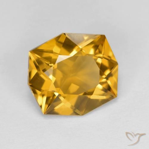 3.11 ct Golden Citrine Stone, Natural Citrine in Fancy Cut Shape for Sale