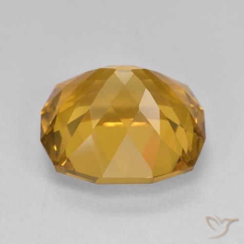 Citrine Gemstone in 13.3 x 12 mm Size for Sale, Citrine Stone in Medium-Dark Golden Color
