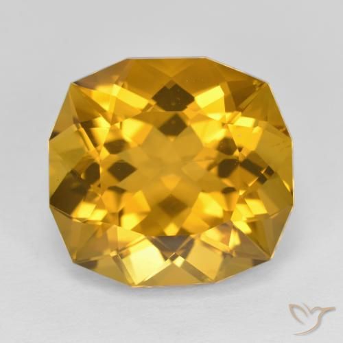 9.32 ct Yellow Citrine, 14 x 13 mm Odd Shaped From Brazil, Photo A