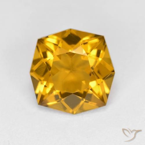 Citrine Doré octagon facet 9,5 x 9,4mm du Brésil, poids de 2,65 ct, pierre gemme naturelle Non traité de pureté vvs, 1 pièce de citrine, couleur : Doré, dureté de Mohs de 7 convient aux bijoux de tous les jours, pierre de sagesse, Pierre précieuse de l'année du coq, Photo A
