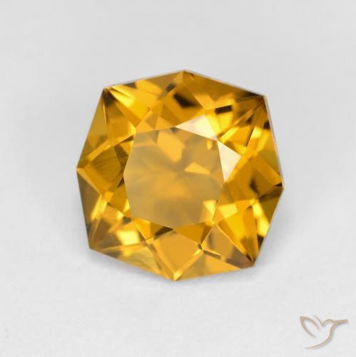 2.65 ct Golden Citrine Stone, Natural Citrine in Octagon Facet Shape for Sale