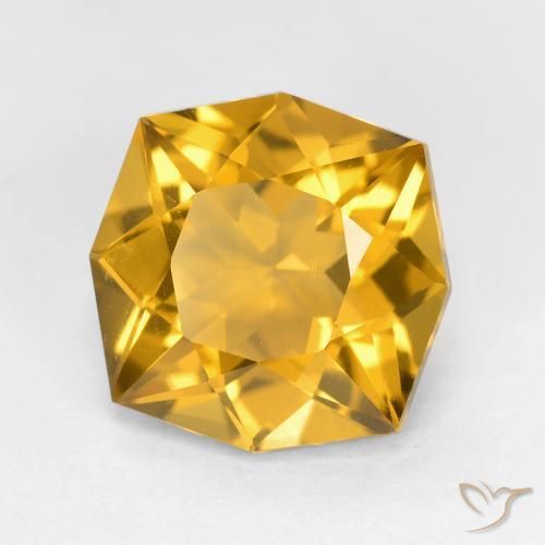 2.86 ct Golden Citrine Stone, Natural Citrine in Octagon Facet Shape for Sale
