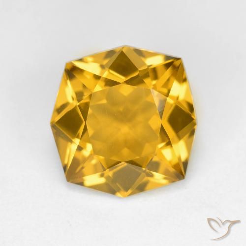Citrine Doré octagon facet 10,5 x 10,2mm du Brésil, poids de 3,61 ct, pierre gemme naturelle Non traité de pureté vvs, 1 pièce de citrine, couleur : Doré, dureté de Mohs de 7 convient aux bijoux de tous les jours, pierre de sagesse, Pierre du zodiaque Lion, Photo A