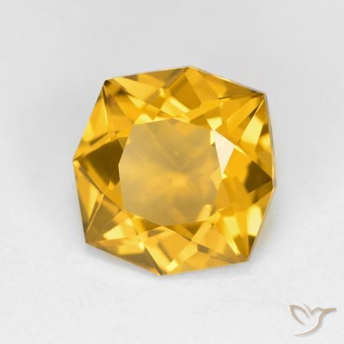 3.61 ct Golden Citrine Stone, Natural Citrine in Octagon Facet Shape for Sale