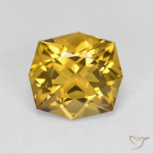 3.20ct Natural Medium Golden Citrine, Emerald Cut, VVS