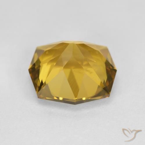 Citrine Gemstone in 10.1 x 9.4 mm Size for Sale, Citrine Stone in Medium Golden Color