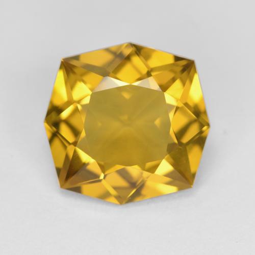 3.99ct Octagon Facet Golden Citrine from Brazil, Dimension 11.2 x 11mm, Natural untreated Gemstone, VVS Clarity, 1 piece Citrine in Bright Gold Color, Mohs Hardness of 7 suitable for daily wear jewelry, November Birthstone, Photo A