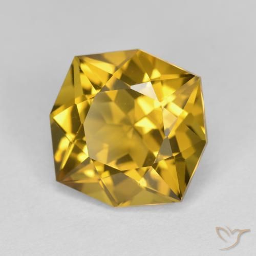 4.09 ct Golden Citrine Stone, Natural Citrine in Octagon Facet Shape for Sale