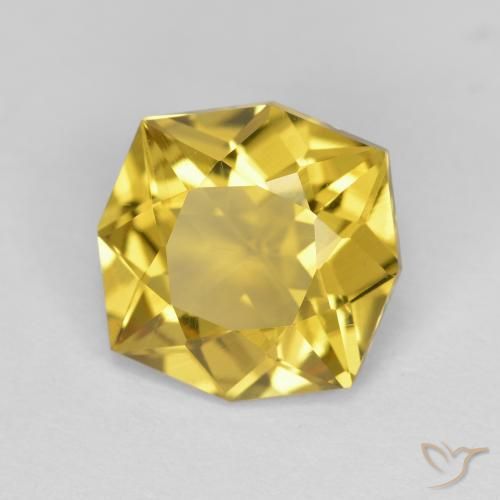 2.54 ct Golden Citrine Stone, Natural Citrine in Octagon Facet Shape for Sale